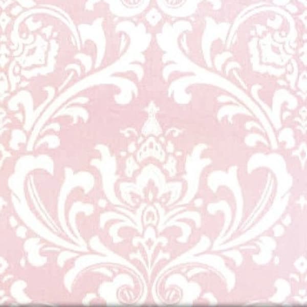 Light Pink and White Damask Print Fabric, Ozbourne Bella Pink Fabric by the Yard, More Colors, Premier Prints, Home Decor, Upholstery