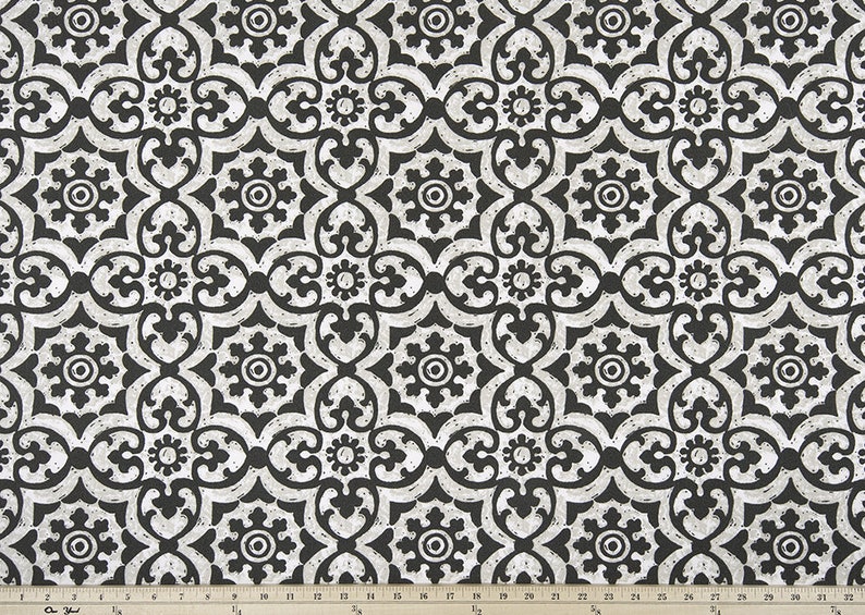 Black Outdoor Upholstery Fabric, Premier Prints Athens Matte, Fabric by the Yard, Spun Polyester, UV Pigments, Modern, 54", Patio Furniture image 2