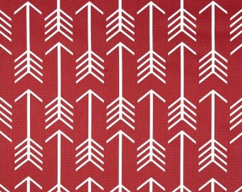Red Arrow Fabric, Premier Prints Arrow Macon Timberwolf Red, Fabric by the Yard, Home Decor, Upholstery Drapery, Modern Print, Cotton Duck
