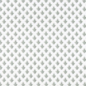 Block Print Floral Fabric by the Yard, Upholstery Fabric, Premier Prints Dyann Spruce Green Slub Cotton, Green & White Flowers, Linen Look
