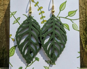 3D Printed Leaf Earrings