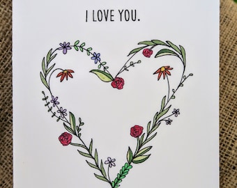 5x7 "I Love You" Greeting Card