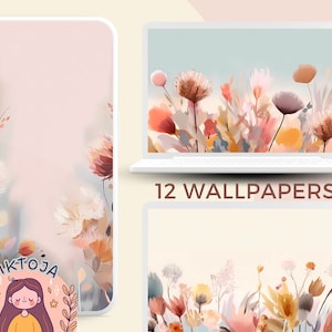 Boho Floral tapeta na pulpit sztuka tapety na pulpit tło mac Tapeta na laptopa tło laptopa tapeta macbook tło macbook