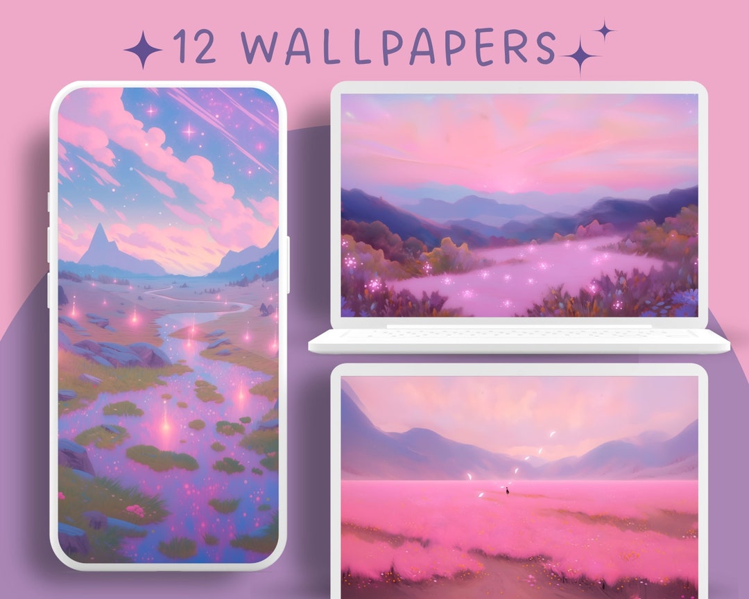Dreamy Fields Wallpaper Pastel Meadow Wallpaper Lofi Wallpaper Anime ...