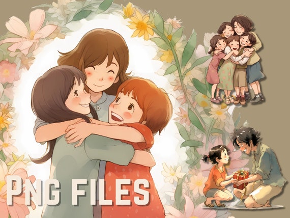 Teacher Appreciation Anime PNG Stickers: Digital Clipart Bundle (Personal Use)