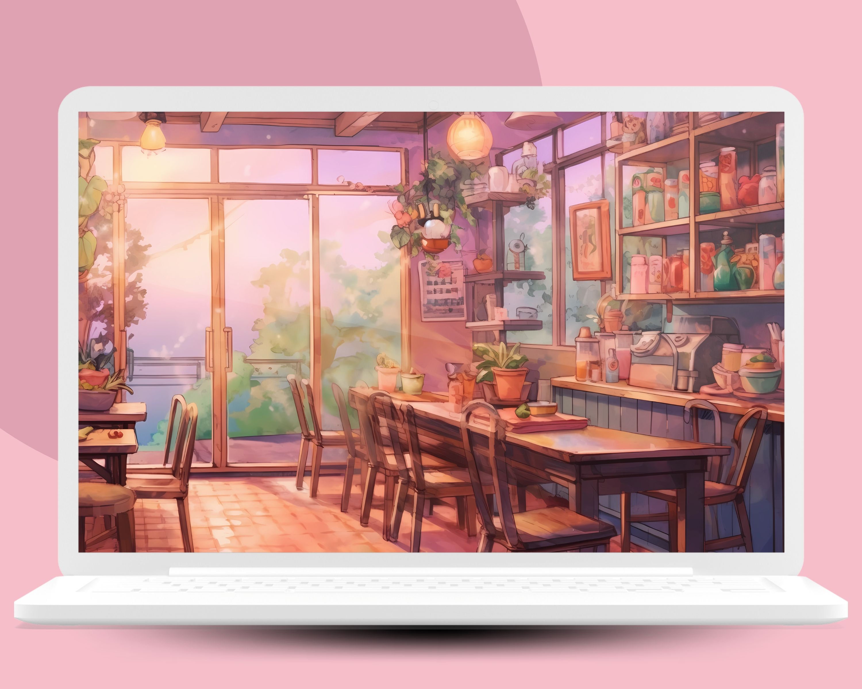 Ghibli Pink Dreamy Wallpaper Meadow Wallpaper Pastel Wallpaper