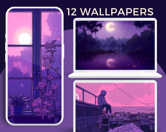 Purple Aesthetic Anime posted by Christopher Johnson, purple anime scene HD  wallpaper | Pxfuel