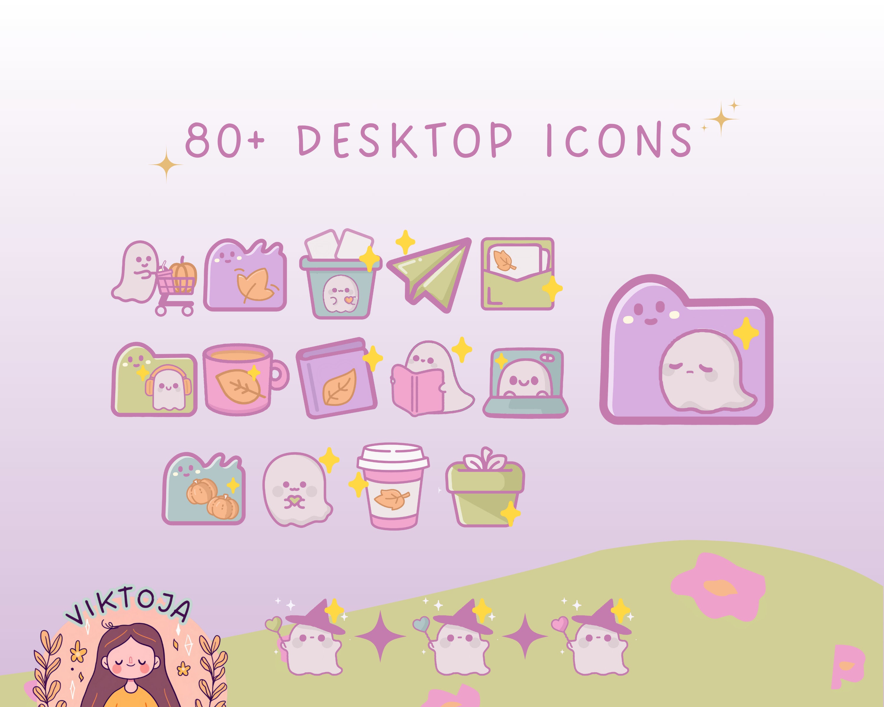 Pastel Ghost Icons Cozy Desktop Aesthetic Desktop Autumn Icons Custom Icons  Pastel Aesthetic Icons Kawaii Icons Cute Halloween Desktop - Etsy, image size:3000x2400