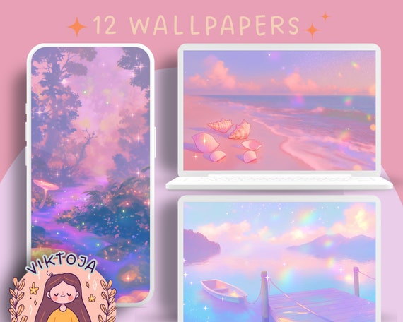 Pastel Wallpaper Set | Dreamy Backgrounds (Digital Download)