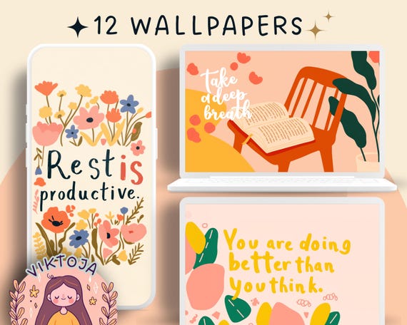 Motivational Wallpaper: Pastel Phone & Tablet Backgrounds (Digital Download)