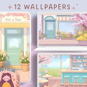 Cherry Blossom Wallpaper pastel wallpaper pink desktop wallpaper Sakura screensaver kawaii background phone spring wallpaper cute