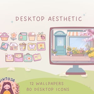 Spring cafe wallpaper plants wallpaper sakura cozy Wallpaper desktop spring wallpaper kawaii icons anime wallpaper floral desktop organizer