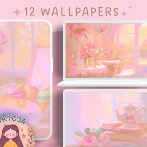 Pastel Peonia wallpaper meadow flower wallpaper lofi wallpaper anime cozy wallpapers 4k wallpaper aesthetic desktop wallpaper cute wallpaper