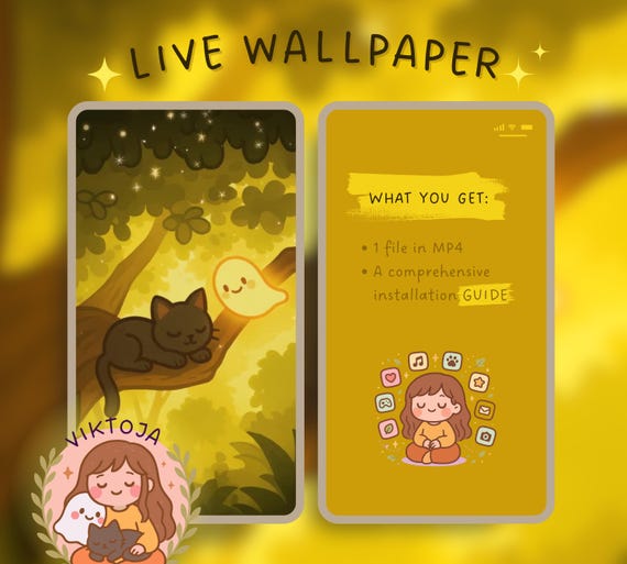 Inky & Ghosty Jungle Live Wallpaper: Kawaii iOS/Android MP4