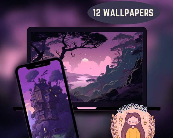 Studio Ghibli Inspired Wallpaper Set: Cozy Anime Landscapes (Digital Download)