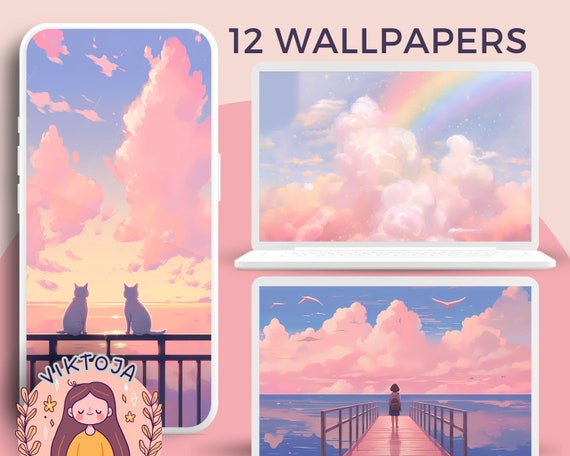 Pastel Sky Wallpaper | Desktop & Mobile Backgrounds (Digital Download)