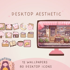 Sakura wallpaper plants wallpaper cherry blossom cozy Wallpaper desktop spring wallpaper kawaii icons anime wallpaper desktop organizer