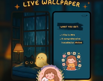 Inky Ghosty Rain Window Live Wallpaper: Kawaii Hygge (MP4)