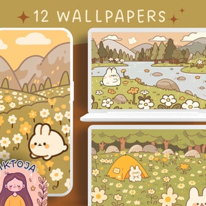 Setenta conejitos flor Fondo de pantalla pastel fondo de pantalla rosa fondo de escritorio lindo protector de pantalla fondo kawaii teléfono flor fondo de pantalla lindo