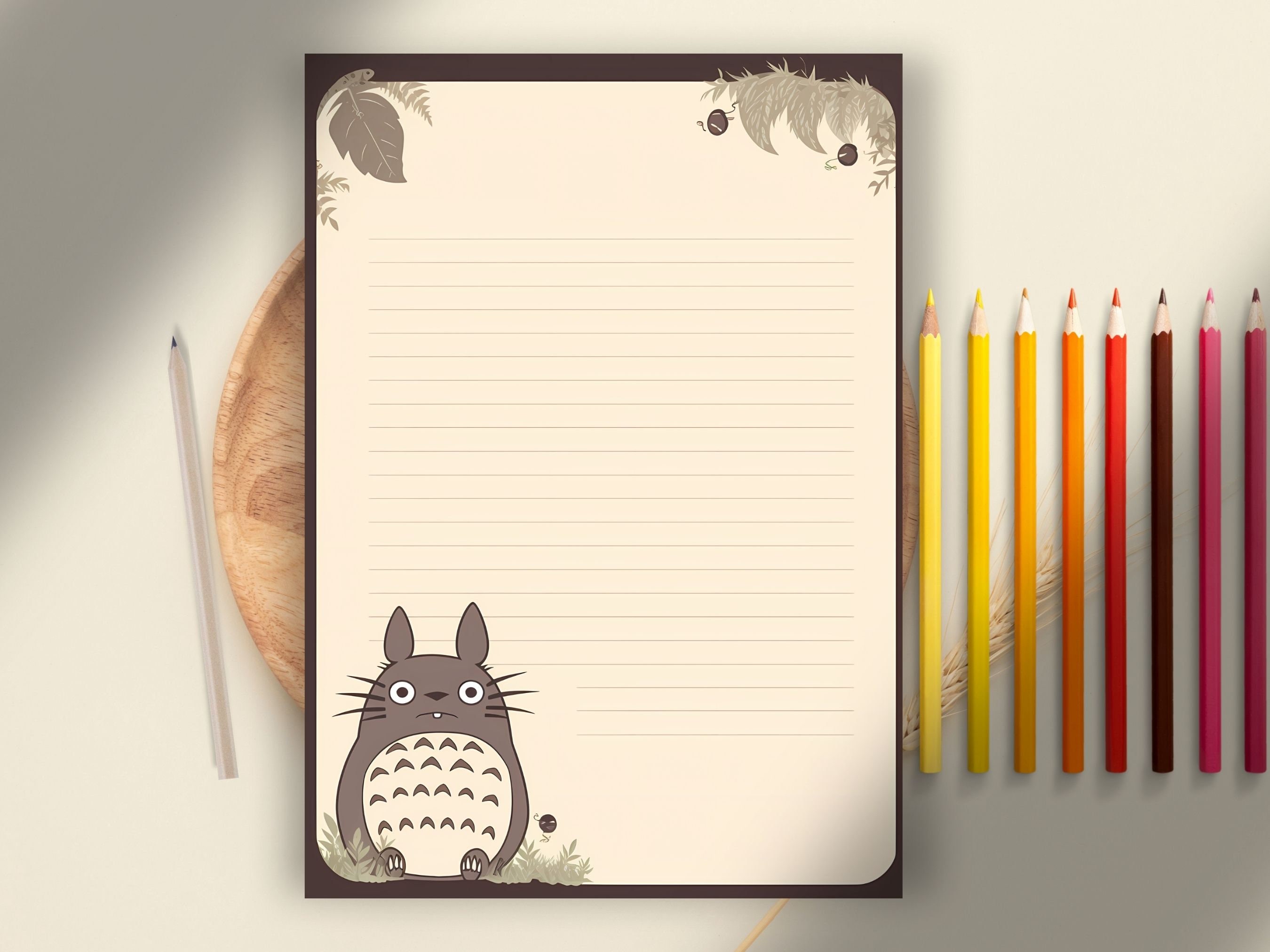 Totoro Stationary Studio Ghibli Printable Kawaii Stationary - Etsy