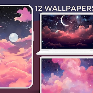 Dark Pink Clouds Wallpaper Kawaii Wallpaper Lofi (Download Now) 