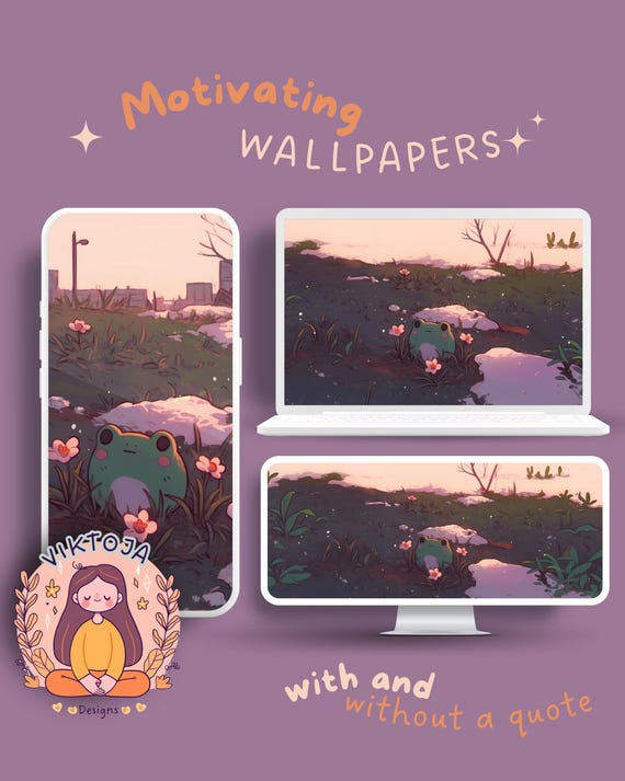 Frog Wallpaper Set, Phone & Desktop Backgrounds (Digital Download)