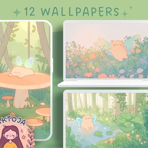 Feeënkatten behang planten behang boeken gezellig Behang bureaubladbundel boho behang kawaii ipad studio anime behang katten en planten