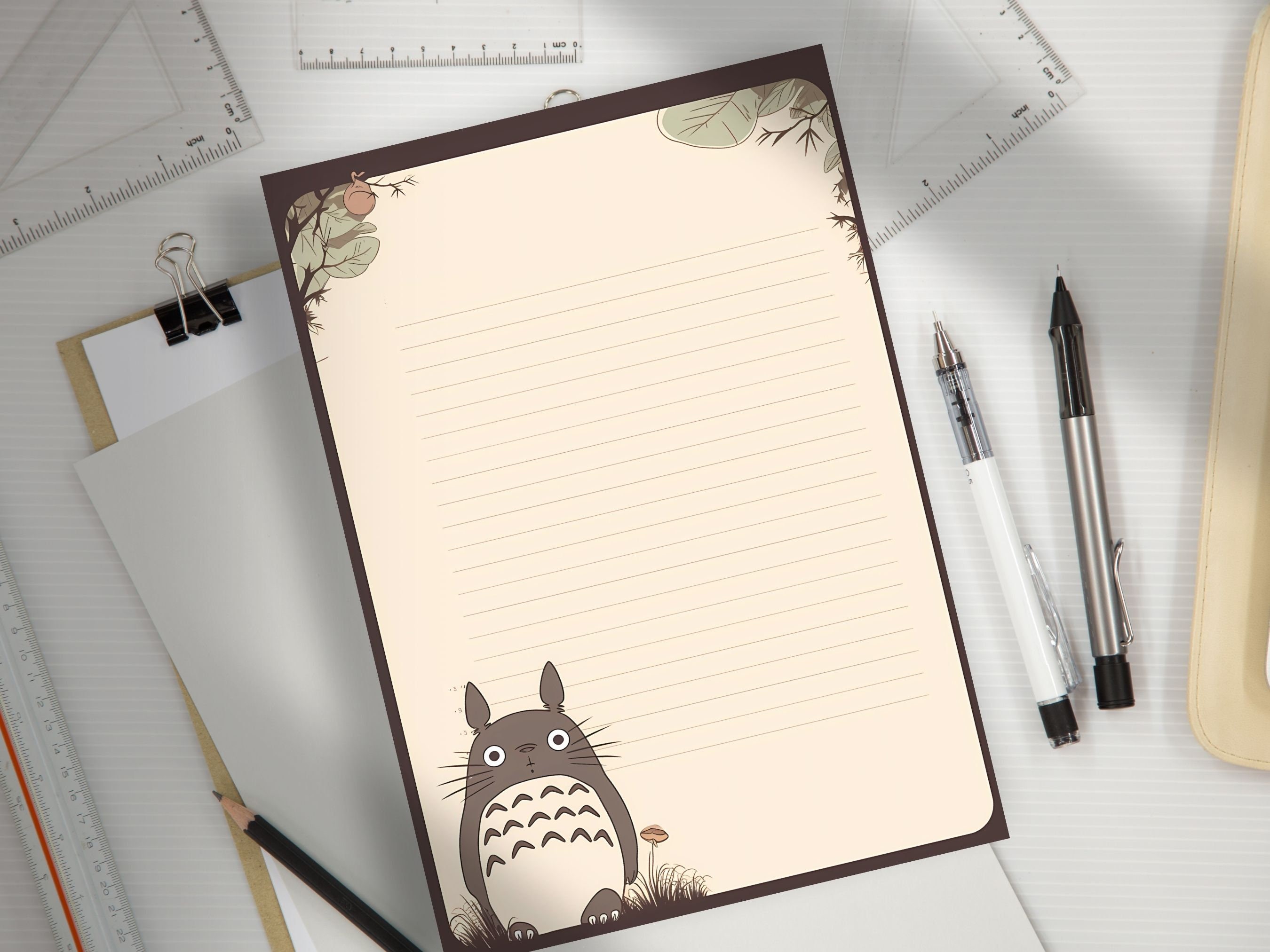 Totoro Stationary Studio Ghibli Printable Kawaii Stationary - Etsy