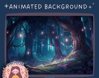 Cozy Lofi Fairy Forest Animated Vtuber Background (MP4)