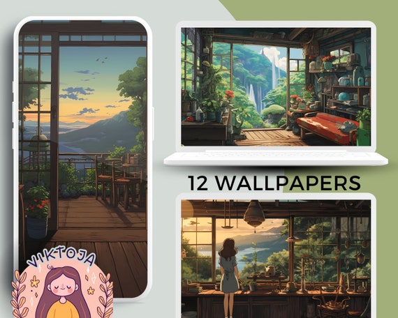 Studio Ghibli Anime Wallpaper Set: Phone & Desktop Backgrounds (Digital Download)