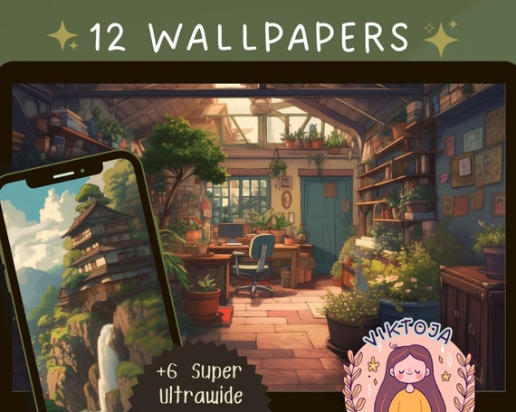 Studio Ghibli Inspired Wallpaper: Anime Art for Mobile & Desktop (Digital Download)