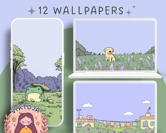 Pastel Wallpaper Set, Desktop & Mobile (Digital Download)