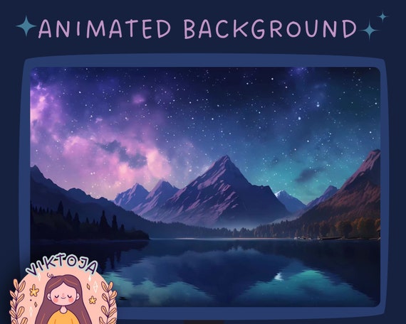 Cozy Lofi Starry Sky Animated Vtuber Background (MP4)