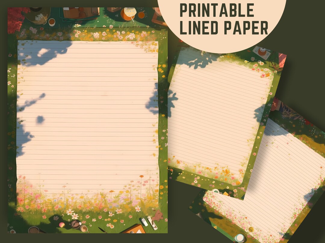 Ghibli Printable Lined Pages Picnic Stationary Pdf A4 Picnic Planning ...