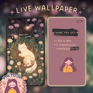 Blütenkatze Live Hintergrund iOS Livebild kawaii android Hygge Live Wallpaper Hygge mp4 Wallpaper Livebild Wallpaper Handy Wallpaper