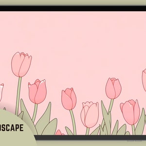 Cute Tulip Pastel Wallpaper Minimal Wallpaper Lofi Wallpaper Simple ...