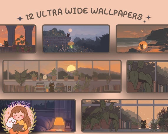 Ghosty Autumn Desktop Wallpaper | Kawaii Cozy Lofi (Digital Download)