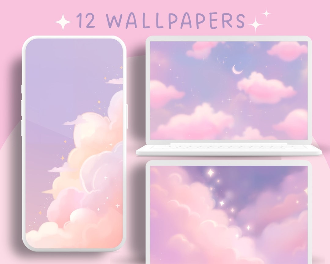 Dreamy Pastel Wallpaper Clouds Wallpaper Lofi Stars Wallpaper Anime ...