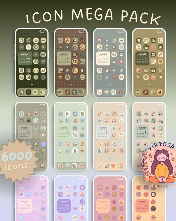 6000 App Icons Mega Pack: iOS & Android Theme (Digital Download)