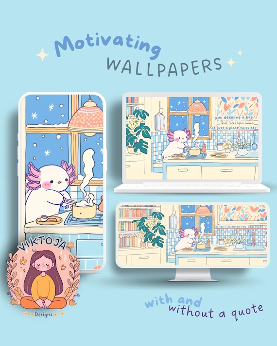 Axolotl Wallpaper | Desktop Backgrounds (Digital Download)