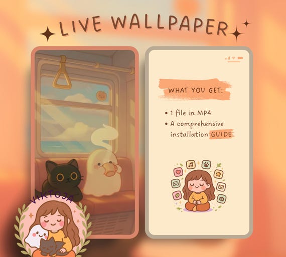 Inky Ghost Train Live Wallpaper: Kawaii iOS Android MP4