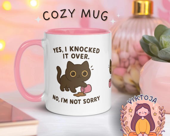 Inky Cat Mug: Funny Gift for Cat Lover