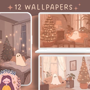 Christmas ghosts wallpaper winter wallpaper lofi wallpaper plants wallpapers 4k wallpaper aesthetic desktop wallpaper cute wallpaper boho