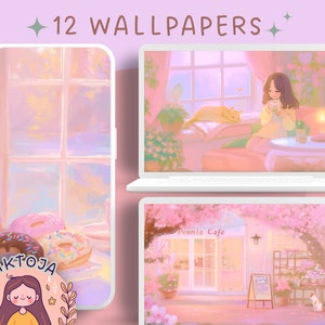 Pastel Peonia wallpaper meadow flower wallpaper lofi wallpaper anime cozy wallpapers 4k wallpaper aesthetic desktop wallpaper cute wallpaper