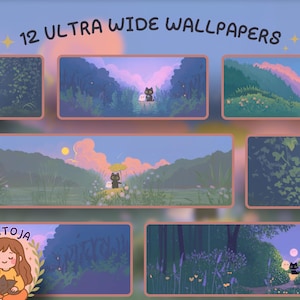 soft sky Ghosty and inky super ultrawide Wallpaper autumn Halloween desktop wallpaper pumpkin cozy kawaii background phone wallpaper 4k