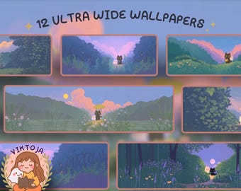 Ghostly Autumn Desktop Wallpaper: Cozy Kawaii 4K Background (Digital Download)
