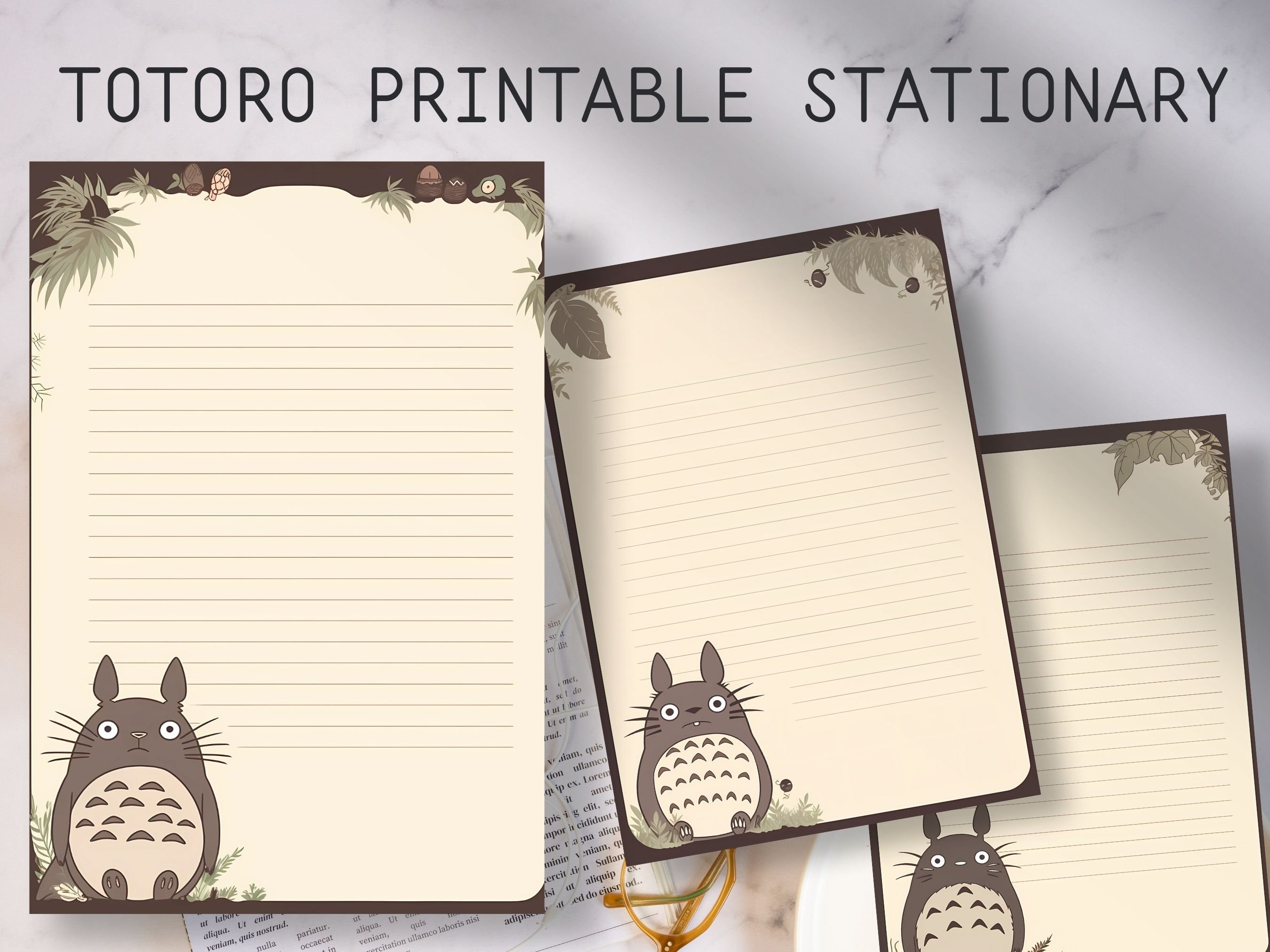 Totoro Stationary Studio Ghibli Printable Kawaii Stationary - Etsy