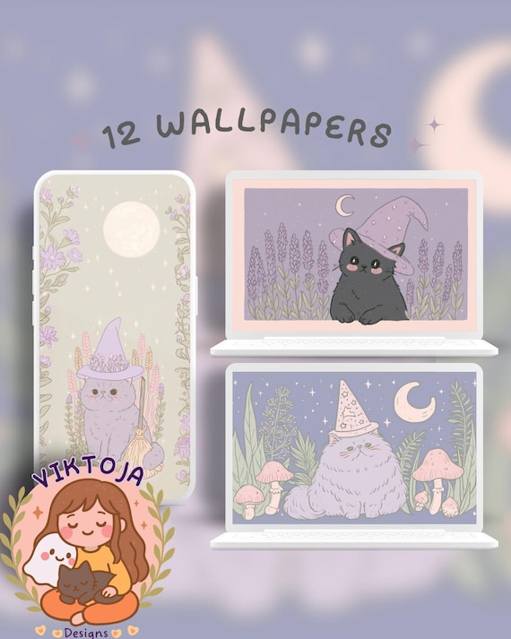 Forest fairy Wallpaper Set: woodland whimsical (Digital Download)