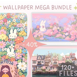Spring wallpaper MEGA bundle kawaii screensaver tablet anime wallpaper sakura anime background cute pastel screen saver aesthetic desktop