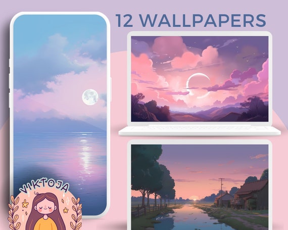 Studio Ghibli Inspired Wallpaper Set: Anime Phone & Desktop Backgrounds (Digital Download)